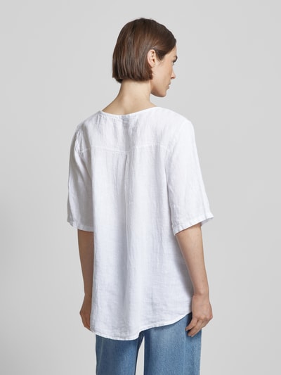 ZABAIONE Linnen blouse met structuurmotief, model 'La44ura' Offwhite - 5