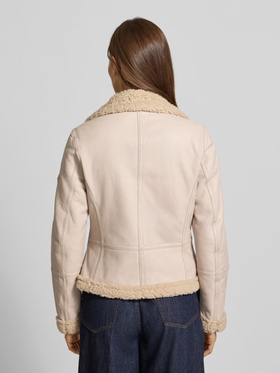 Cabrini Bikerjack van lamsleer met ritszakken Offwhite - 5