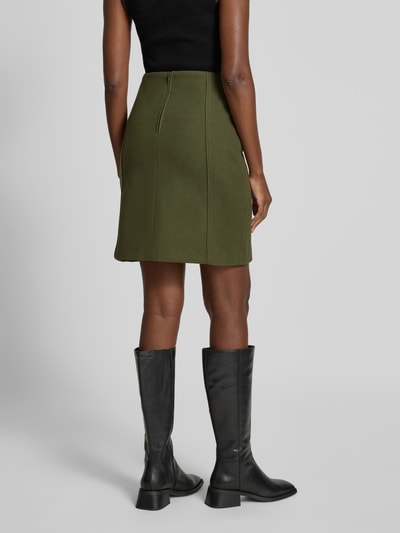 Christian Berg Woman Knielange rok met naadritssluiting Olijfgroen - 5
