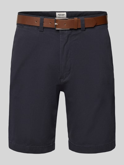 Jack & Jones Regular Fit Chino-Shorts mit Gürtel Modell 'MARCO FRANCO' Dunkelblau 2