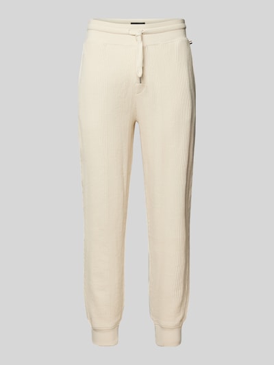 BOSS Sweatpants mit Label-Details Modell 'Structure' Ecru 1