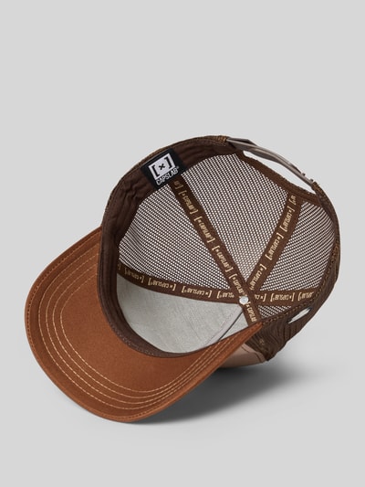 Capslab Basecap mit Motiv-Stitching Mittelbraun Mel 2