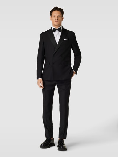 JOOP! Collection Slim fit stoffen broek met persplooien, model 'Bask' Zwart - 1