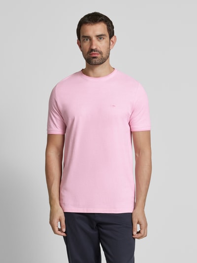 Fynch-Hatton T-shirt met labelstitching Roze - 4