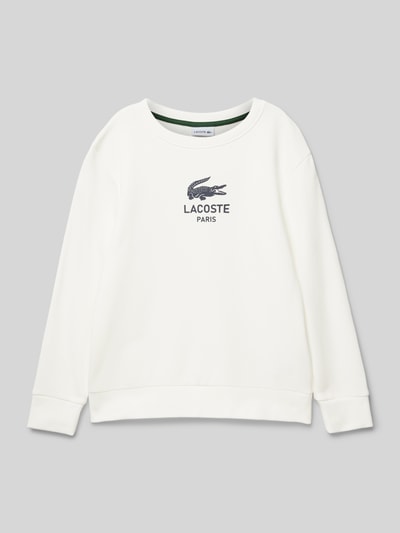 Lacoste Sweatshirt mit Label-Print Offwhite 1