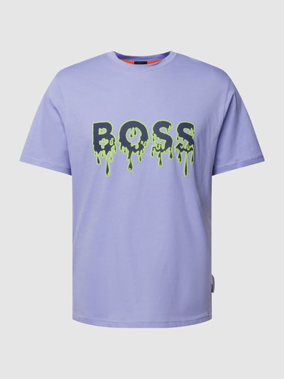 BOSS Orange T-Shirt mit Label-Print Modell 'TeeArt' Flieder 2