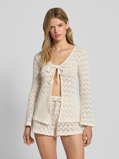 Gina Tricot Strickjacke mit Trompetenärmeln Modell 'Isadora' Beige 4