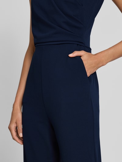 Swing Jumpsuit mit Rundhalsausschnitt und Raffungen Marine 3