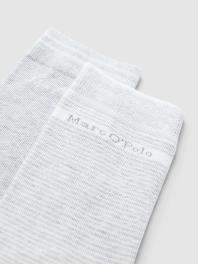 Marc O'Polo Socken mit Label-Detail im 2er-Pack Modell 'MARTHA' Hellgrau Melange 2