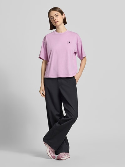 Carhartt Work In Progress T-Shirt mit Label-Patch Modell 'Nelson' Lila Melange 1
