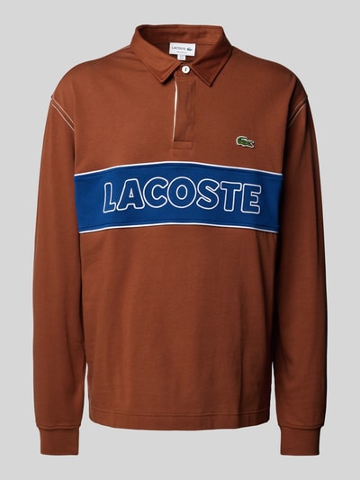 Lacoste Koszulka polo o kroju relaxed fit z wyhaftowanym logo Orzechowy 2