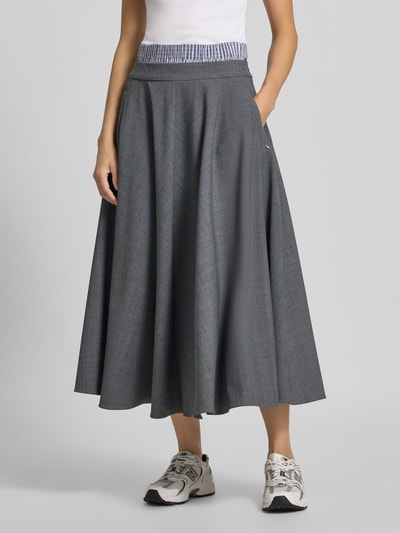 Marella Maxirok met stolpplooien, model 'ELOGIO' Middengrijs - 4