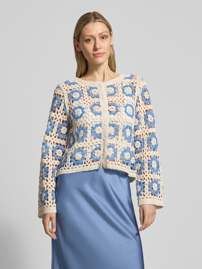 YAS Kardigan w stylu szydełkowym model 'YASCITOVA' Złamany biały 4