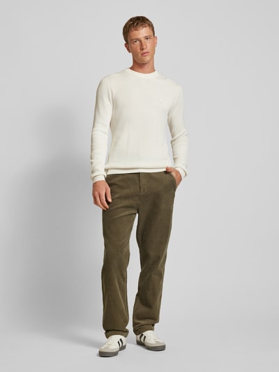 Calvin Klein Jeans Straight leg corduroy broek met achterzakken, model 'CORDUROY' Donkerbruin - 1