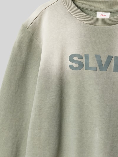 s.Oliver RED LABEL Regular Fit Sweatshirt aus reiner Baumwolle mit Spray-Effekt Khaki 2