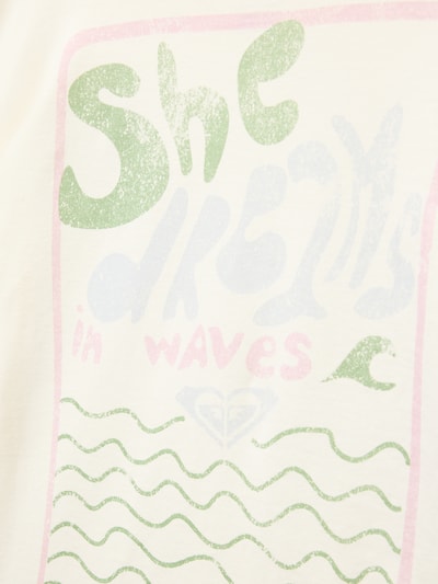 Roxy T-shirt z nadrukiem ze sloganem Écru 2