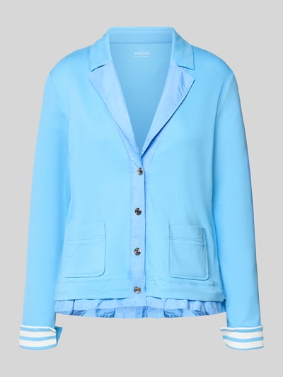 Productfoto, Regular Fit Jacke mit opgestikte zakken van Marc Cain in lichtblauw met Reverskraag, knoopsluiting, ruglengte bij maat 38: 56 cm