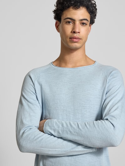 JACK & JONES Regular Fit Longsleeve mit Logo-Patch Modell 'Breeze' Hellblau 3