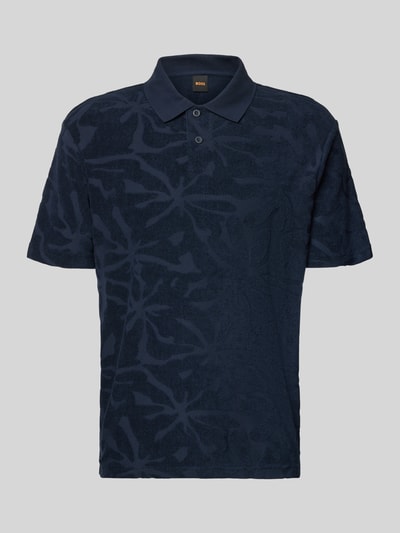 BOSS Orange Regular Fit Poloshirt aus Baumwoll-Mix Modell 'PE_FLOWER' Marine 2