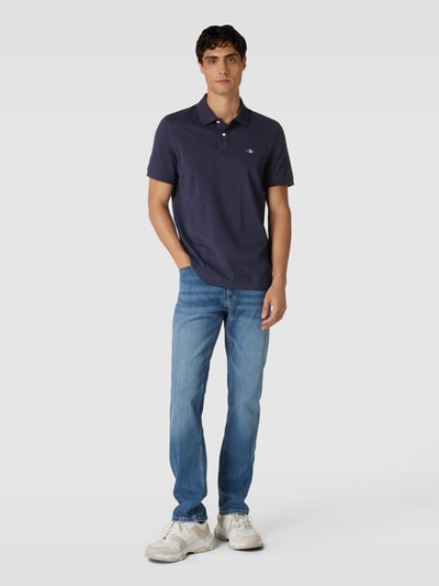 Gant Poloshirt mit Label-Stitching Modell 'SHIELD' Marine 1