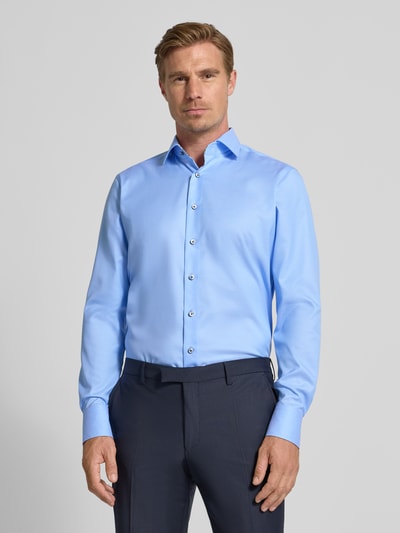 OLYMP SIGNATURE SLIM FIT Slim fit vrijetijdsoverhemd met kentkraag, model 'Savio' Bleu - 4