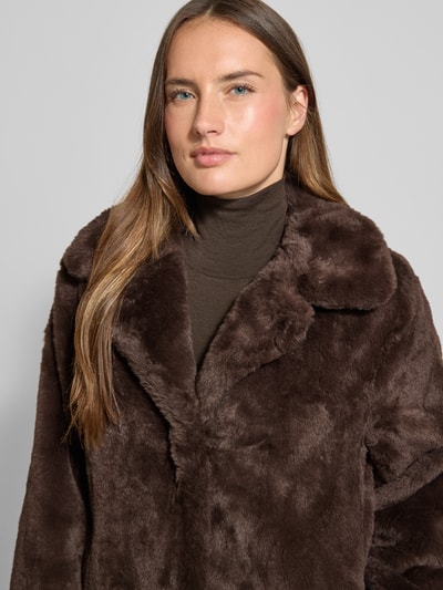 Jake*s Collection Jacke aus Kunstfell mit Reverskragen Dunkelbraun 3