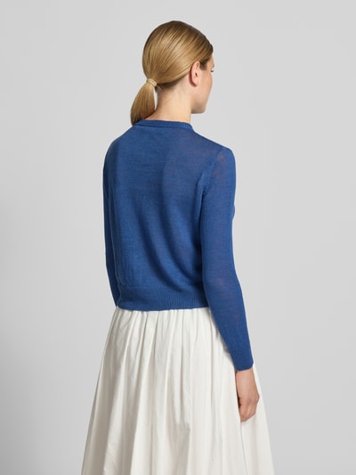 Weekend Max Mara kardigan rozpinany o kroju regular fit z czystego lnu model 'BADIA' Królewski niebieski 5
