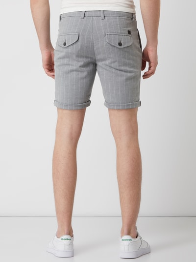 Jack & Jones Korte regular fit chino met streepmotief, model 'Milton' Lichtgrijs - 5