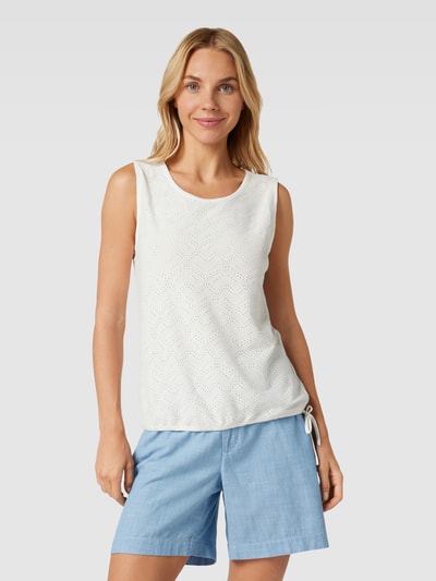 Tom Tailor Top mit Lochmuster Offwhite 4