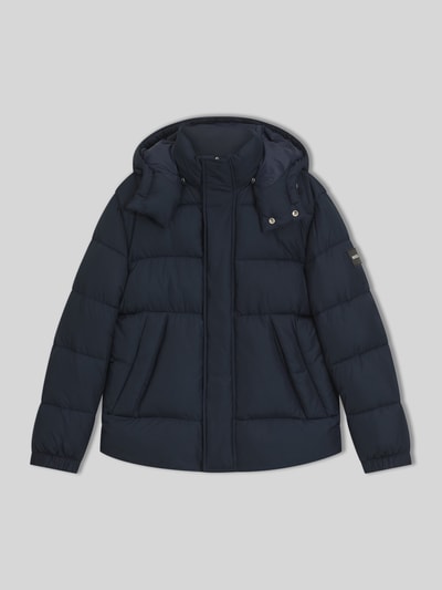 BOSS Regular fit gewatteerd jack met opstaande kraag met drukknopen Marineblauw - 2