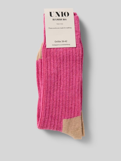 Unio Sokken met kasjmier Felroze - 3