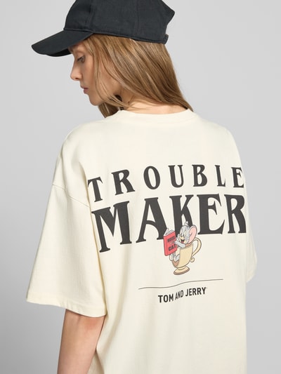 REVIEW Oversized T-Shirt mit Motiv-Print Offwhite 3