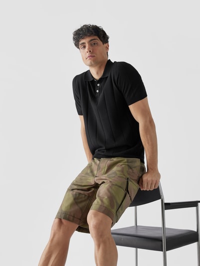 Lardini Poloshirt in Ripp-Optik Dunkelgrün 3