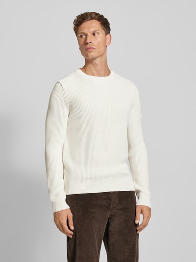 JOOP! Jeans Strickpullover mit Rundhalsausschnitt Modell 'Haro' Offwhite 4