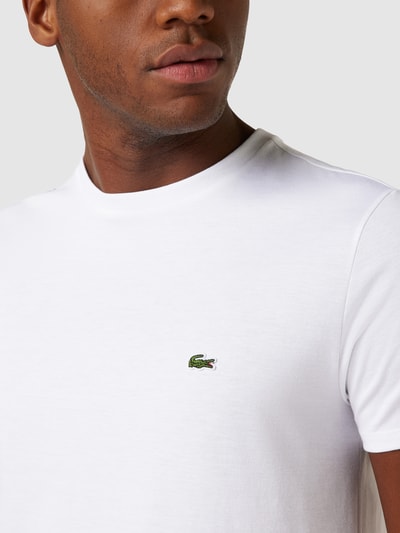 Lacoste T-shirt met logostitching, model 'Supima' Wit - 3