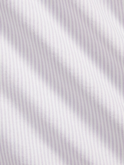 Produktfoto, Custom Fit Freizeithemd aus reiner Baumwolle von Polo Ralph Lauren, weiß-violette feine Streifen, glatte Baumwollstruktur