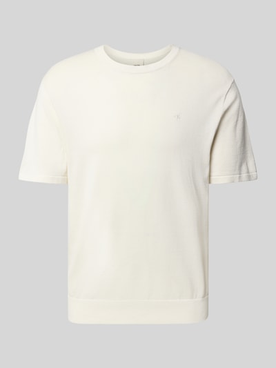 CK Calvin Klein T-Shirt mit Logo-Stitching Modell 'SUPIMA' Offwhite 2