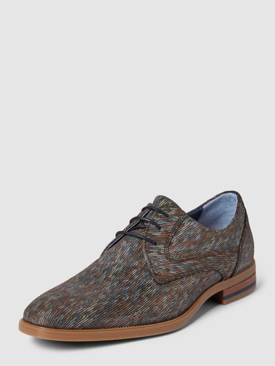 BULLBOXER Derby schoenen met all-over-print, model 'OTIS' Middenbruin - 1