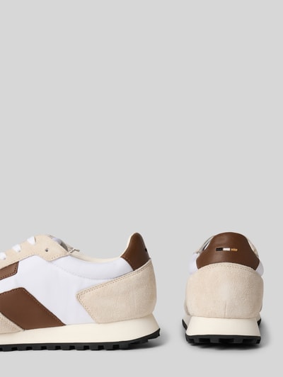 BOSS Low Top Sneaker mit Lederdetails Weiss 2