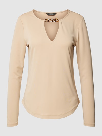 Lauren Ralph Lauren Shirt met lange mouwen en kettingdetail, model 'CLIANTHA' Beige - 2