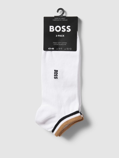 BOSS Sneakersokken met labeldetail in een set van 2 paar Wit - 3