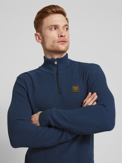 PME Legend Strickpullover mit Troyer-Kragen Marine 3