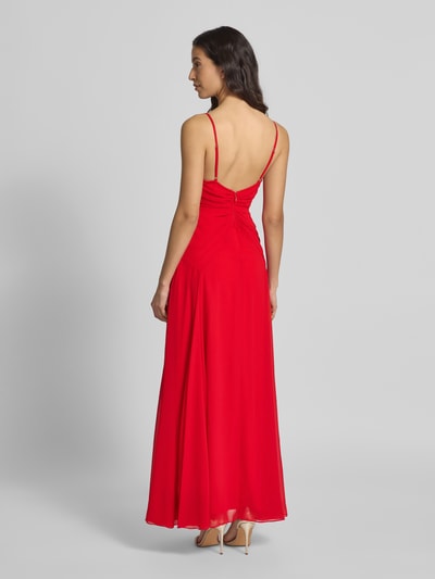 LACE & BEADS Abendkleid mit Raffungen und Spaghettiträgern Rot 5
