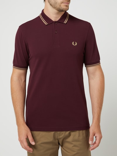 Fred Perry Poloshirt aus Piqué Bordeaux Rot 4