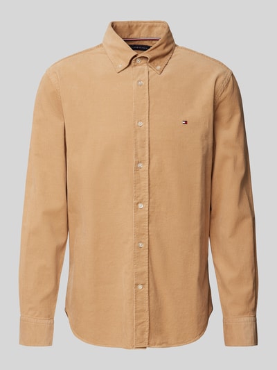 Tommy Hilfiger Regular Fit Cordhemd mit Button-Down-Kragen Modell 'SOLID' Camel 2