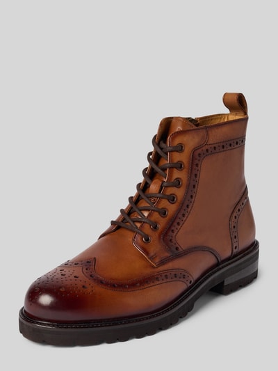 DIGEL Boots aus Leder mit Reißverschluss Modell 'Spencer' Cognac 1