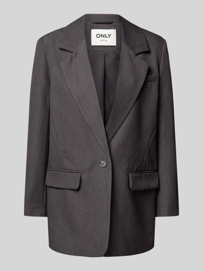 Only Relaxed fit lange blazer met viscose, model 'HATTIE-LANA' Antraciet gemêleerd - 2