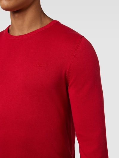 s.Oliver RED LABEL Sweter z dzianiny z wyhaftowanym logo Czerwony 3