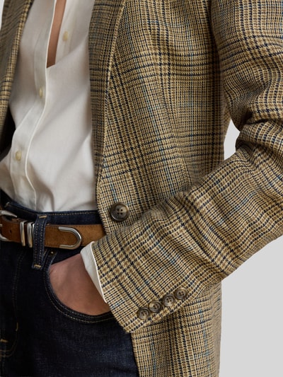 Lauren Ralph Lauren Długi longblazer o kroju regular fit z czystego lnu Beżowy 3