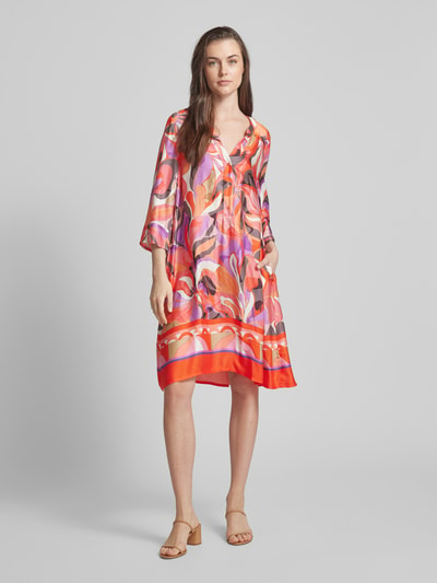 ROBE LÉGÈRE Knielange tuniekjurk met all-over print Oranje - 1